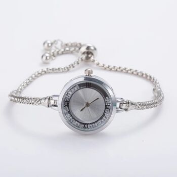 Stainless Steel Bangle Adjustable Bracelet Wrist Watch, 8 of 9