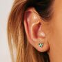 Threeni Green Onyx Stud Earrings Silver Or Gold Plated, thumbnail 2 of 11