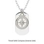 Compass Coordinates Dog Tag Silver Necklace, thumbnail 9 of 11