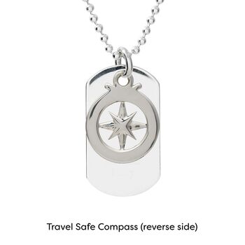 Compass Coordinates Dog Tag Silver Necklace, 9 of 11