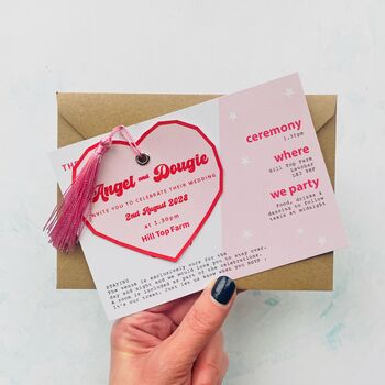 Retro Heart Wedding Invitation, 8 of 11