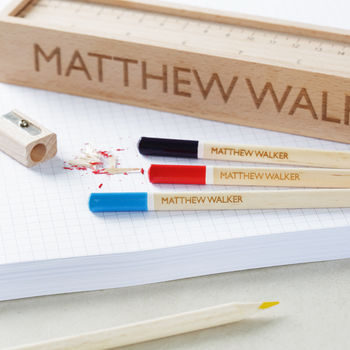 Personalised Wooden Pencil Case Box, 2 of 2