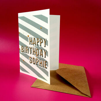 Personalised Gold Detail Birthday Card, 3 of 5