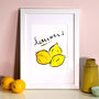 'Lemon' Illustrated Wall Art Print, thumbnail 2 of 7