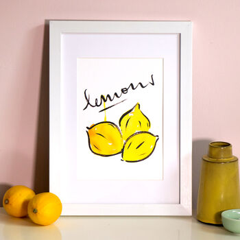 'Lemon' Illustrated Wall Art Print, 2 of 7