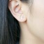 Sterling Silver Bunny Face Stud Earrings, thumbnail 2 of 5