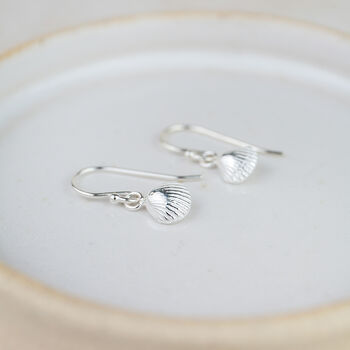 Sterling Silver Cornish Shell Earrings, 2 of 4