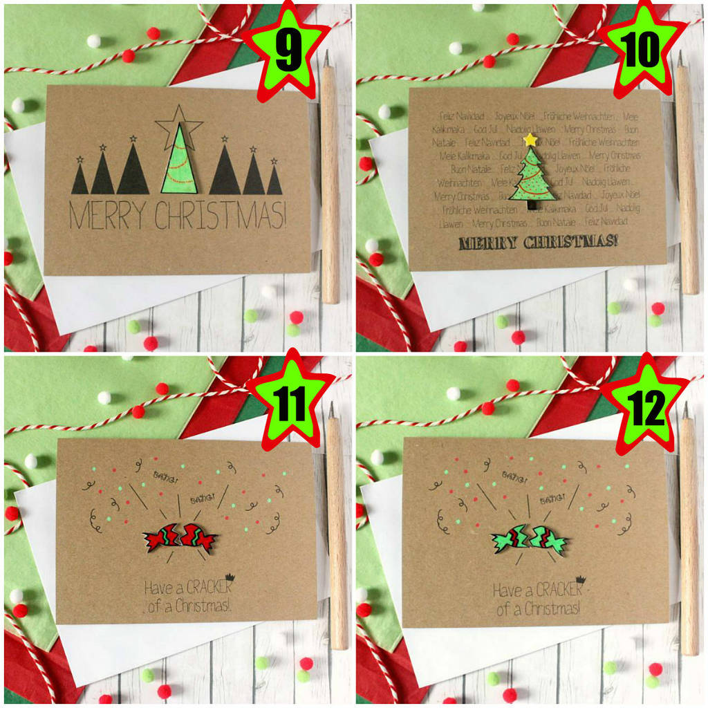 Handmade Christmas Card Pack, Pack Of Christmas Cards By Little Silverleaf  