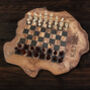 Customisable Chess Board, Natural Effect Wood, Initials, Name, thumbnail 1 of 5