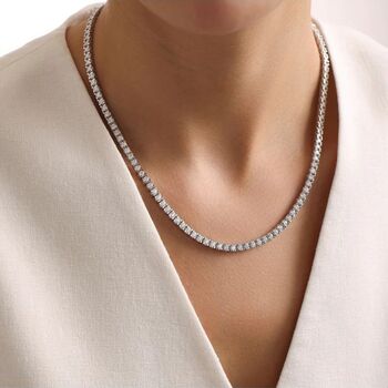 Sterling Silver Fine Tennis Necklace, 4 of 4