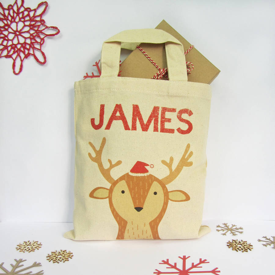 personalised animal christmas gift bag by fora creative personalised animal christmas gift bag by fora creative