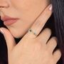 Gold Vermeil Ring With Minimalist Aquamarine Gemstones, thumbnail 2 of 4