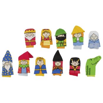 Personalised Wooden Finger Puppet Theatre And Puppets, 9 of 12