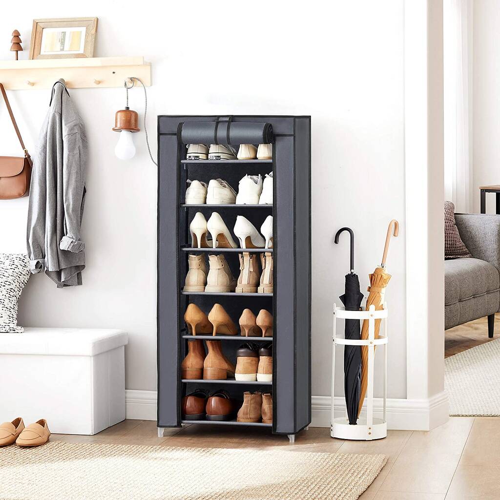 Seven Tier Shoe Rack Storage Cabinet With Fabric Cover, 1 of 12