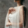 White Wedding Dress Cover Up | Pearl Cape Veil, thumbnail 11 of 12