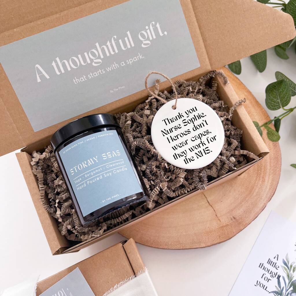 Personalised Nhs Worker Appreciation Candle Gift Set By By The Pines ...