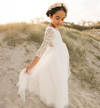 Mary Jane In Ivory White ~ Party Or Flower Girl Dress, 7 of 8