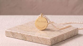 Zodiac And Freshwater Pearl 18k Gold Plated Necklace, 4 of 4