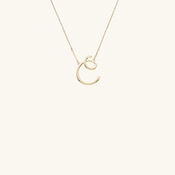 Script Initial Necklace 18k Gold Vermeil, 3 of 4