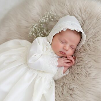 Long Sleeved Silk Christening Gown | Rebekah, 2 of 12