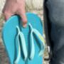 Vibrant Teal Rubber Flip Flops, thumbnail 7 of 12