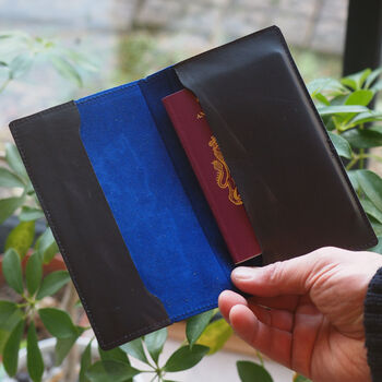 Personalised Leather Passport Case With World Map, 3 of 10