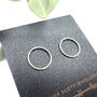 Textured Silver Circle Earrings, thumbnail 2 of 4