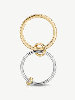 Two Tone Interlocking Ring – Gold And Silver Stacking Ring, 2 of 5