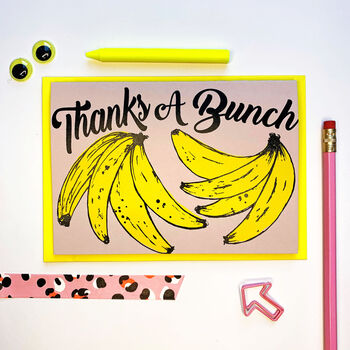 'Thanks A Bunch' Hand Screen Printed Card, 3 of 4
