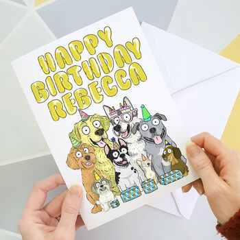 Personalised Balloons Dog Birthday Card, 2 of 7