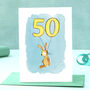 Rabbit 50th Birthday Card, thumbnail 1 of 6
