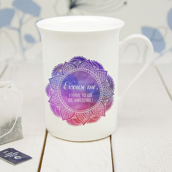 Personalised Colourful Mandala Bone China Mug, 2 of 2
