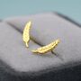 Wheat Stud Earrings In Sterling Silver, thumbnail 7 of 12