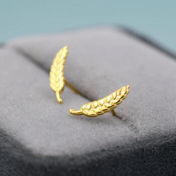 Wheat Stud Earrings In Sterling Silver, 7 of 12