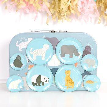 Endangered Animals Tea Set With Personalised Case, 3 of 4