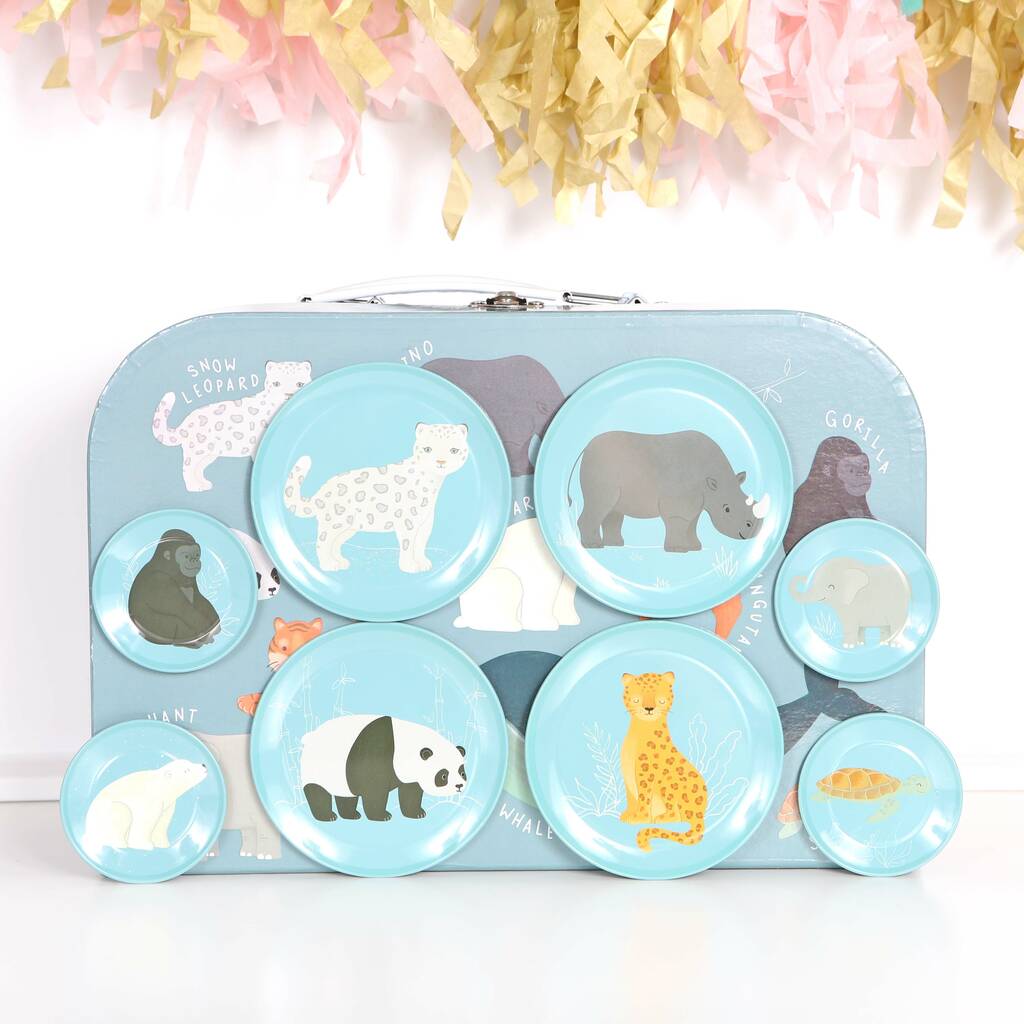 Endangered Animals Tea Set With Personalised Case By red berry apple |  