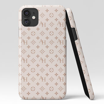 Personalised Nude Initials Pattern Phone Case, 4 of 6