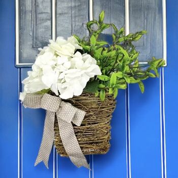 Hydrangea Vine Basket Spring Door Wreath, 4 of 8