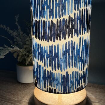 Tidal Marine Blue Patterned Cylinder Lampshades, 4 of 9