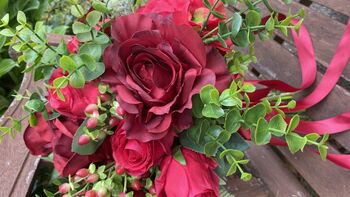 The Ruby Red Rose Bridal Bouquet, 9 of 12
