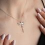 Personalised Dragonfly Necklace In Sterling Silver, thumbnail 2 of 7