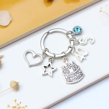 Personalised 40th Birthday Keyring, 2 of 9