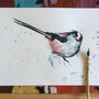 Inky Long Tailed Tit Wallet Phone Case With Card Slots, thumbnail 4 of 5