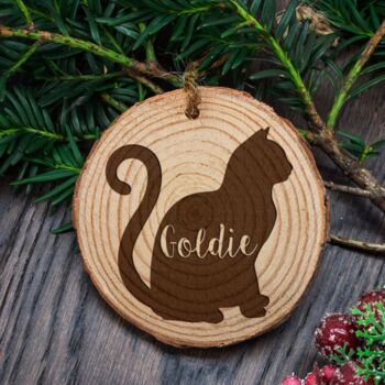 Personalised Natural Pine Wood Christmas Decoration, 10 of 12