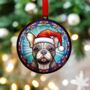 French Bulldog Grey In Santa Hat Suncatcher Decoration, thumbnail 4 of 6