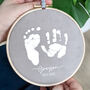 Baby Hand And Footprint Velvet Hoop Wall Hanging, thumbnail 1 of 4