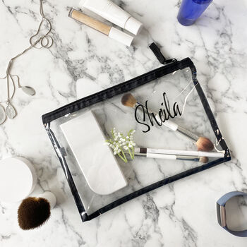 Personalised Birth Flower Clear Makeup Bag, 3 of 8