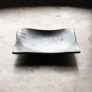 11th Anniversary Curved Square Steel Dish . Smooth Finish, 6 of 9
