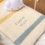 Unisex Cream Ribbon Stripe Baby Blanket, thumbnail 3 of 12
