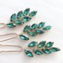 Emerald Green Crystal Hair Pins, thumbnail 5 of 5